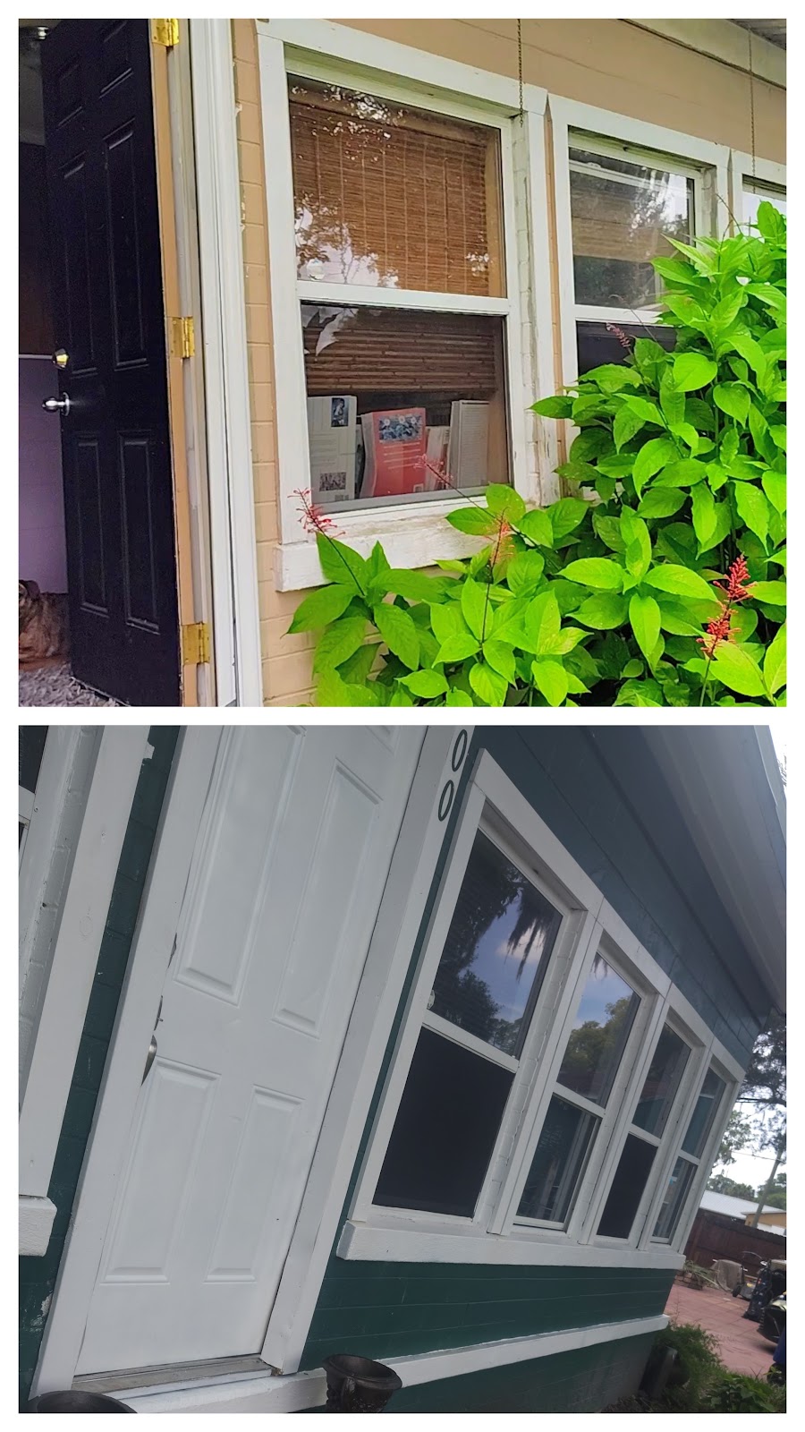 Window and trim before (top) and after (bottom)